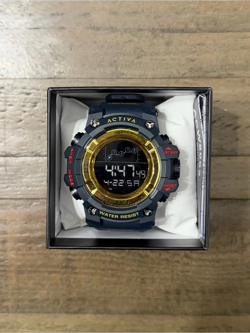 NWT Activa Summit X by Invicta Digital Sport Watch Dark Blue Yellow ACW8082-017